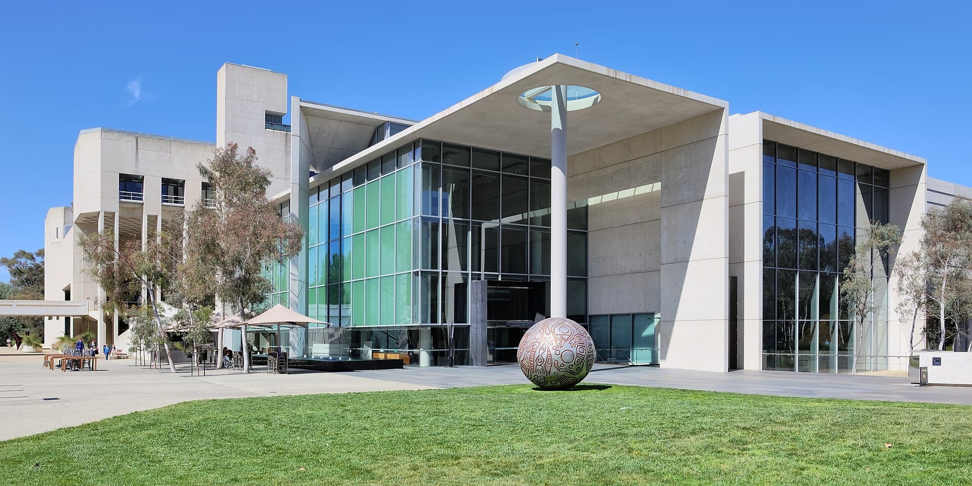 The National Gallery of Australia seen from the south-west in Canberra